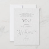 Carte Will You Be My Junior Bridesmaid Delicate Initial (Dos)