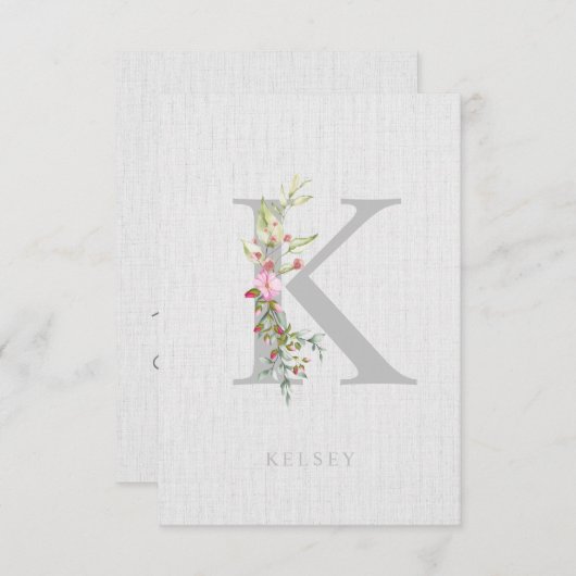 Carte Will You Be My Junior Bridesmaid Delicate Initial (Devant / Derrière)