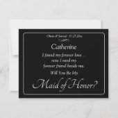 Carte Will You Be My Maid of Honor? Black & White Card (Devant)
