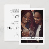 Carte Will You Be My Maid of Honor Quote Photo Proposal (Devant / Derrière)