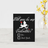 Carte Will You Be My Valentine Funny Heart Cud V-day  (Fleur jaune)