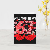 Carte Will You Be My Valentine Six Seven Funny Meme 6 7  (Fleur jaune)