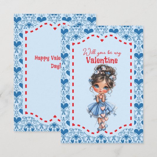 Carte Will You Be My Valentine Teen  (Devant / Derrière)