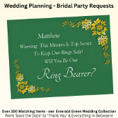 Carte Will You Be Our Ring Bearer? Emerald Green & Gold