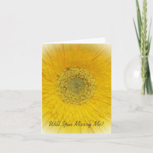 Carte Will You Marry Me Card Yellow Gerbera