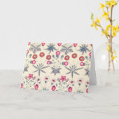 Carte William Morris Daisy Motif Floral Rouge Orange (Fleur jaune)
