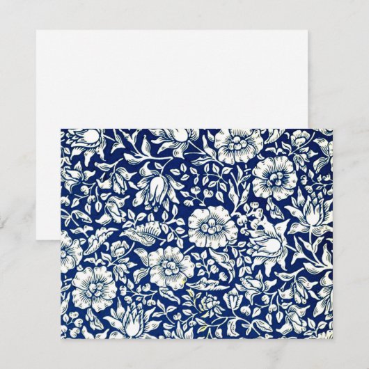 Carte William Morris design, Blue Mallow (Devant / Derrière)