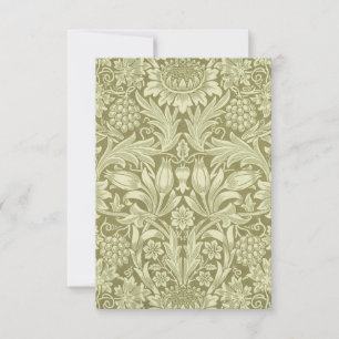 Carte William Morris Fleur verte tournesol