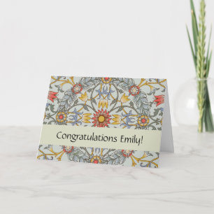 Carte William Morris Floral Circle Flower Illustration