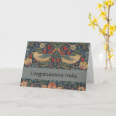 Carte William Morris Fraise Voleurs Oiseaux (Fleur jaune)