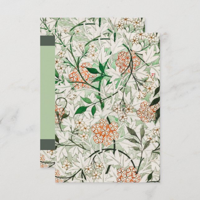 Carte William Morris Jasmine Garden Flower Classic (Devant / Derrière)