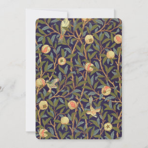Carte William Morris Oiseau Et Grenade Art Vintage