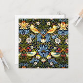 Carte William Morris - Strawberry Thief, (Devant/Arrière en situation)