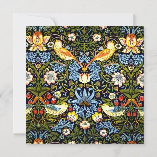 Carte William Morris - Strawberry Thief, (Devant)