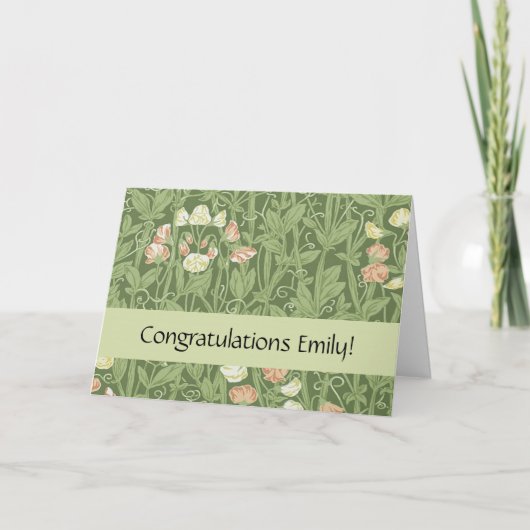 Carte William Morris Sweet Pea Floral Design (Devant)