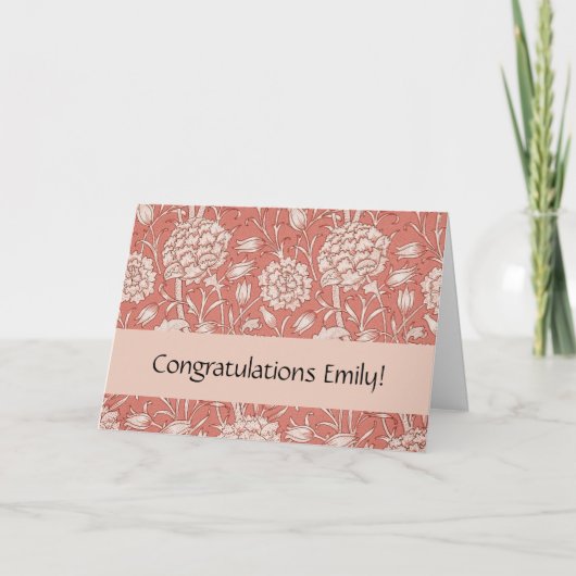 Carte William Morris Wild Tulip Classique Conception Vic (Devant)