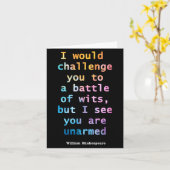 Carte William Shakespeare Pastel I See You Are Unarmed Q (Fleur jaune)