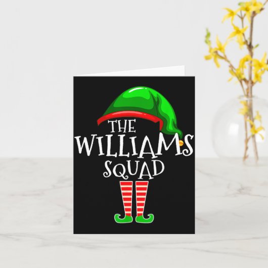 Carte Williams Family Name Squad Matching Group Elf Chri (Fleur jaune)