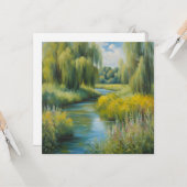 Carte Willow Trees et Fleurs sauvages près de River en é (Devant/Arrière en situation)