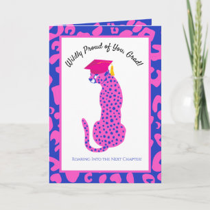 Carte Willy fier Next Chapitre Pink Leopard Graduation