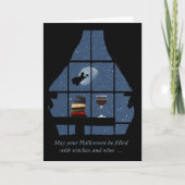 Carte Wine Halloween joyeuse Wicked Witch (Devant)