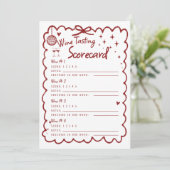 Carte Winery Bachelorette Party 4 Wine Tasting Scorecard (Debout devant)