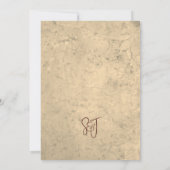 Carte Winery Wedding Save the Date Rustic Monogram (Dos)