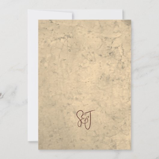 Carte Winery Wedding Save the Date Rustic Monogram (Dos)