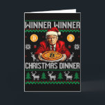 Carte Winner Winner Bitcoin Dinner Santa Trump Ugly Swea<br><div class="desc">Winner Winner Bitcoin Dinner Santa Trump Ugly Sweater Xmas</div>