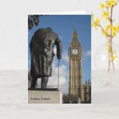 Carte Winston Churchill et Big Ben Greeting Card (Fleur jaune)
