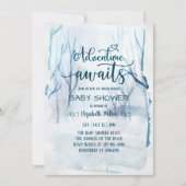 Carte Winter Adventure Await Baby shower d'aquarelle (Devant)