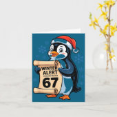 Carte Winter Alert Penguins Who Say 67 Six Seven Meme Ch (Fleur jaune)