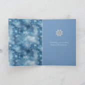 Carte Winter Blue Snowflakes Christmas Red Head Girl (Intérieur)