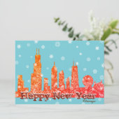 Carte Winter Chicago Skyline Holiday (Debout devant)