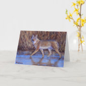 Carte Winter Coyote Art Toutes les occasions (Fleur jaune)