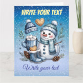Carte Winter Cozy Snowman (Devant)