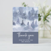 Carte Winter Forest Fête des mariées Bleue de la Marine  (Debout devant)