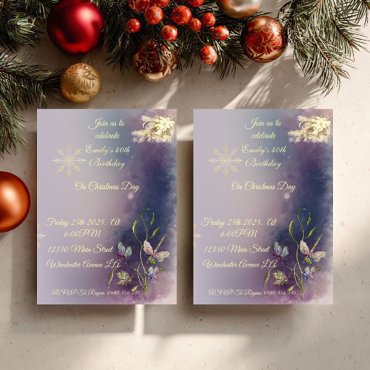 Carte Winter Glow Birthday Flat Greeting Card