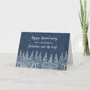 Carte Winter Grandson et son anniversaire de femme