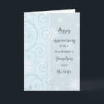 Carte Winter Grandson et son anniversaire de femme<br><div class="desc">Joyeuse carte d'anniversaire mariage pour petit-fils et sa femme avec des flocons de neige et tourbillonnants motif,  et verset chaleureux.</div>