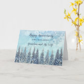 Carte Winter Grandson et son anniversaire de femme (Fleur jaune)