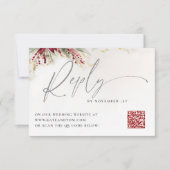 Carte Winter Greenery Christmas Red Green QR Répondre Ca (Devant)