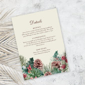 Carte Winter Greenery Mariage Détails