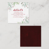 Carte Winter Greenery Mariage Détails (Devant / Derrière)