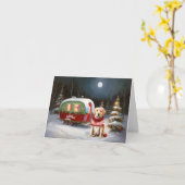 Carte Winter Labrador Caravan Christmas Adventure (Fleur jaune)