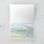 Carte Winter Lake Watercolor Romantique Je t'aime (Intérieur)