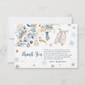 Carte Winter Little Snowflake Clothesline Thank You (Devant)