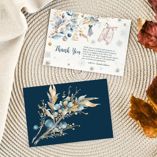 Carte Winter Little Snowflake Clothesline Thank You