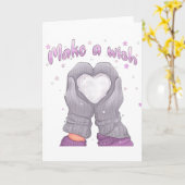 Carte Winter Make A Wish Féminin  (Fleur jaune)