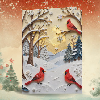 Carte Winter Scene | Enchanted Forest & Cardinals